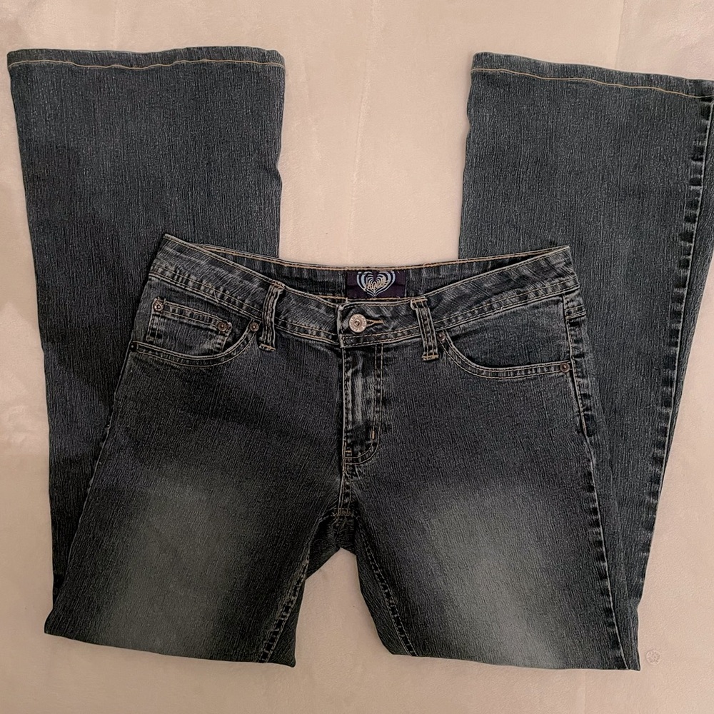 y2k angels bootcut low rise jeans
